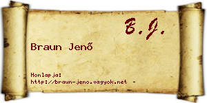 Braun Jenő névjegykártya